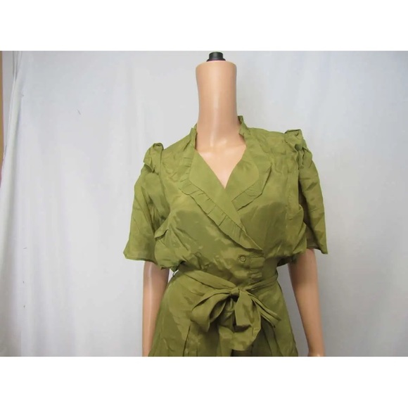 NWT Magali Pascal Hinda Silk Blend short sleeve belted flowy summer midi Dress - Picture 3 of 8